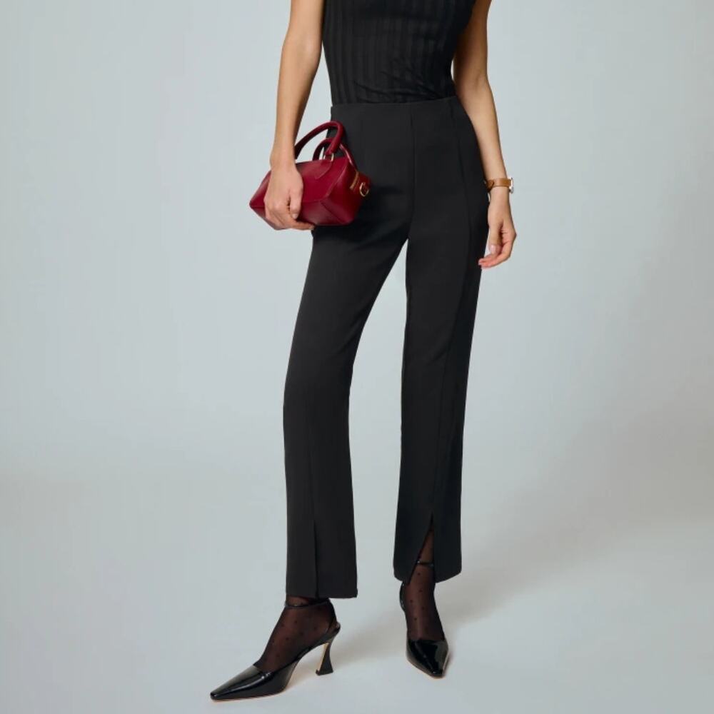 Reformation Black Pierre High Rise Pants Fitted Career Office Workwear Size XL